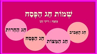 שמות חג הפסח - סיפור לילדים