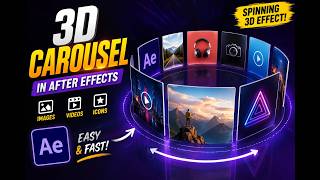 CAROUSEL 3D of Icons, Images, Videos in After Effects