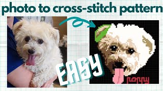 How to turn a photo into a simple cross-stitch pattern! || Easy method || Cross-stitch your dog ♥ screenshot 5