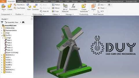 GENEVA ASEMBLY Simulation Inventor 2 Mô phỏng chuyển động bằng inventor