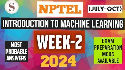Introduction to Machine Learning || NPTEL week 2 answers 2024 #nptel #machinelearning #skumaredu