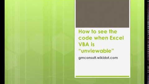 Excel VBA Project is Unviewable - Paid Service