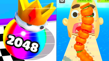 Ball Run 2048 | Sandwich Runner - All Level Gameplay Android , iOS - MEGA NEW APK UPDATE