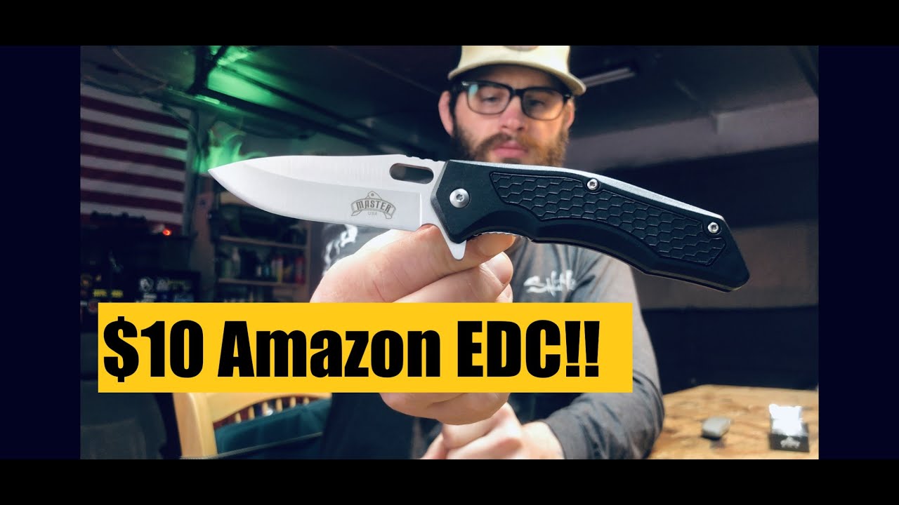 10 AMAZON EDC KNIFE! UNBOX REVIEW CUT TEST 🤯🔥 YouTube