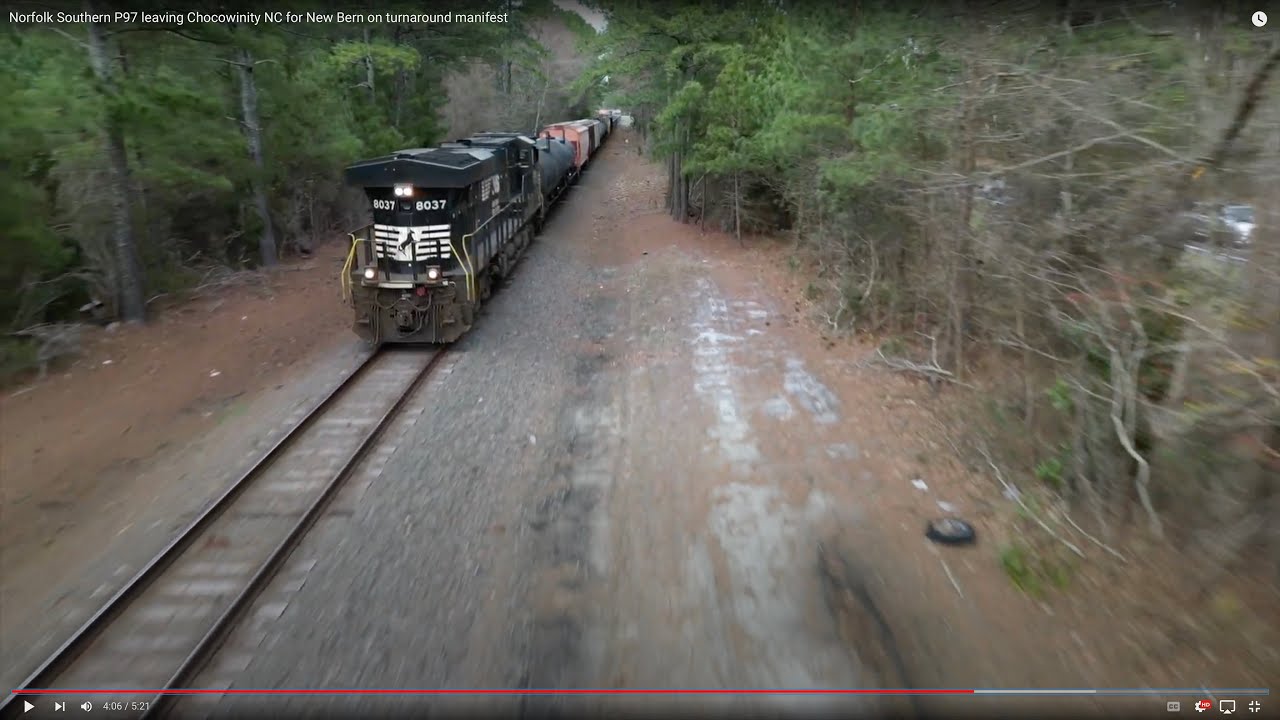 Norfolk Southern P97 leaving Chocowinity NC for New Bern on turnaround manifest YouTube