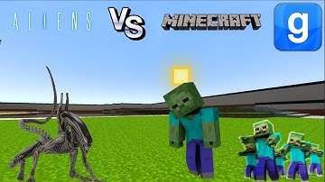 Aliens Xenomorphs VS Minecraft Zombies NPC Battles Garry