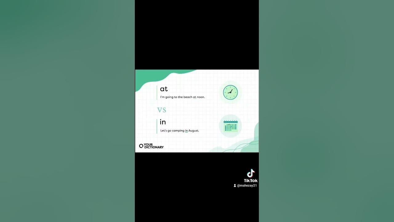 When To Use In And At For Place