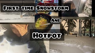 Snowstorm 🥶😰|| First time eating hotpot ||@dimpihazarikavlogs5825