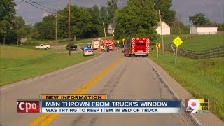 Man Thrown From Trucks Window Trying To Keep Item In Bed Of Truck