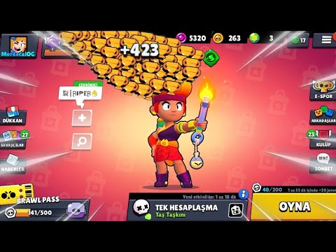 AMBER İLE TEK SEFERDE +650 KUPA KASTIM! - Brawl Stars (Aralıksız Kupa Kasmak)