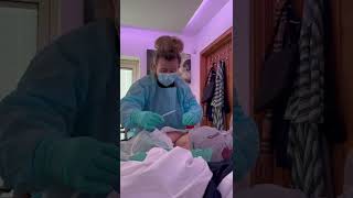 Spinal cord injury SPC catheter going in with no issues !