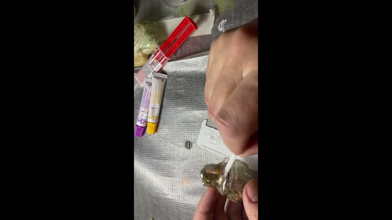 реставрация елочной игрушки, стекло, лягушка. Часть 1