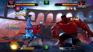 #Mcoc lol spiderman(stark enhanced) vs red hulk