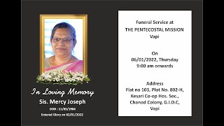 Funeral Mass || Sis. Mercy Joseph || 06 JAN 2022