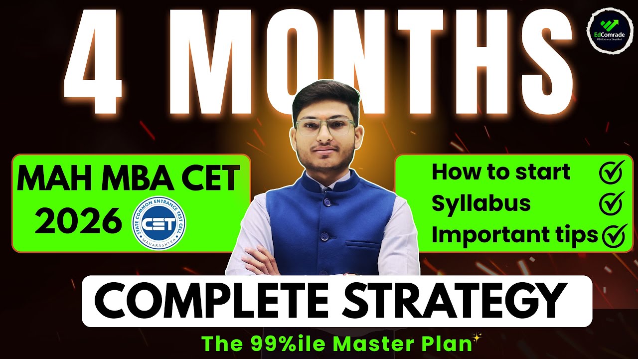 MAH MBA CET 2026 Strategy🔥 | 4 Months Study Plan For 99%ile | Complete ...
