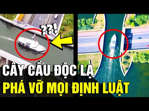 Video Ảo diệu cây cầu 'CHẶT ĐÔI' cao tốc ở Hà Lan nhưng tàu... - youtube