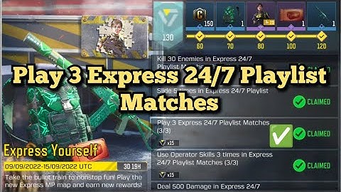 Call Of Duty Mobile Play 3 Express 24/7 Playlist Matches Task Complete