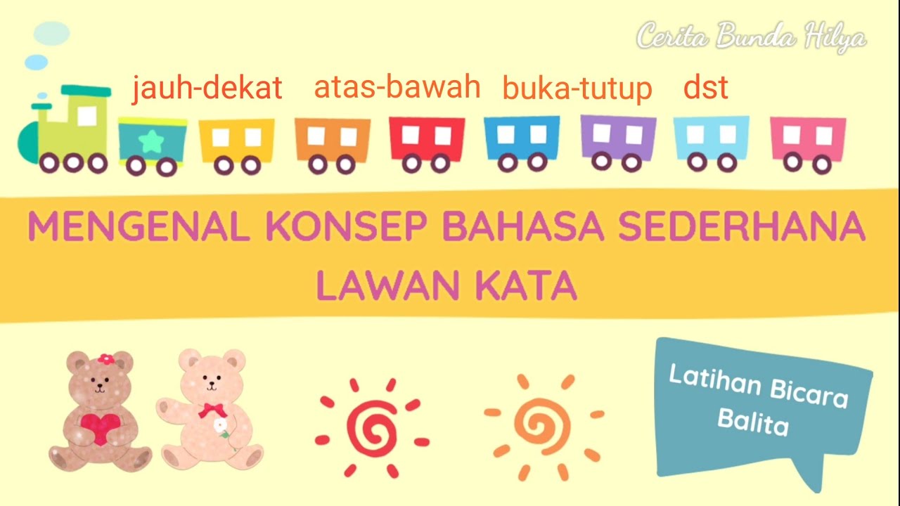Belajar Lawan Kata untuk balita // Belajar bicara balita // Konsep Bahasa Sederhana Balita