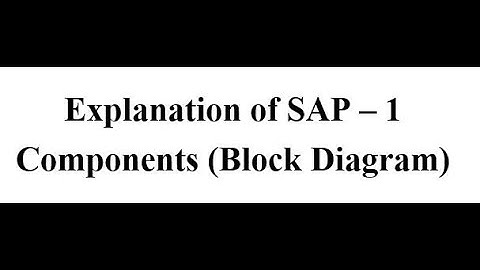 Lecture 02(b) - Explanation of SAP - 1 Components (Block Diagram)