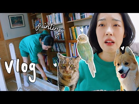 🌱267 Vlog I 침실 바꾸기 I 가구 페인트 I 개새괭🐶🦜🐱 I 시골 일상 I 립스테인 추천 I r브이로그 I 김갈릭