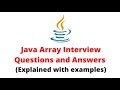 Java array interviewqa with examples for 1 yoe