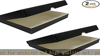 Lineco 9x12 Black Clamshell Archival Folio Storage Box. Removable Lid. Acid-Free with Metal Edge. P