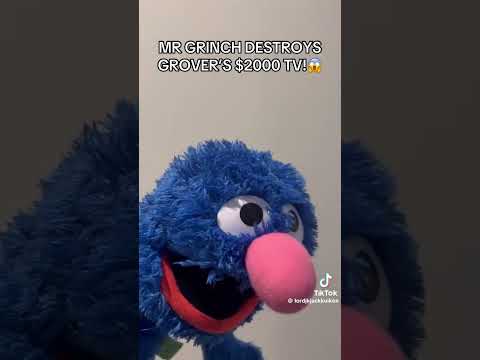 Mr Grinch destroys Grover's $2000 TV!