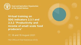 Full Virtual training on SDG indicators 2.3.1 and 2.3.2, Bangladesh Bureau of Statistics (BBS) - Day 2 Guide