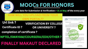 MAKAUT || HOW DO YOU UPLOAD YOUR MOOCs (HONOURS) CERTIFICATE BY YOURSELF || #makaut  #moocs