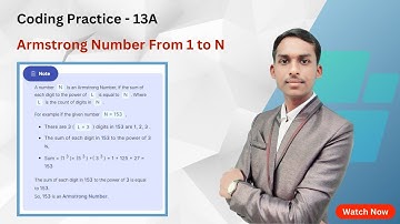 Armstrong Number Form 1 to N in Python | Coding Practice 13 A | Solution of Python Problem