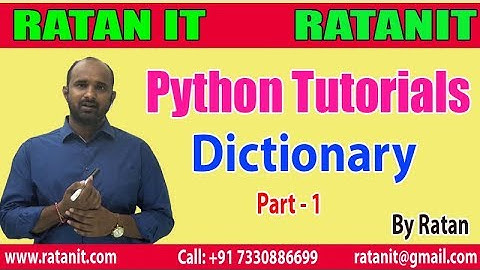 Learn Python Tutorials || What is Dictionary Part - 1 by Ratan sir