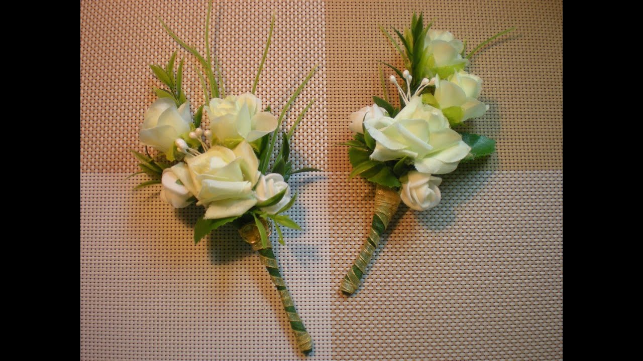 Свадебная бутоньерка для жениха.Своими руками. / DIY / Wedding Flowers