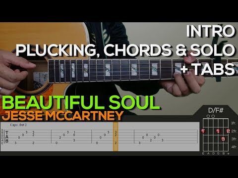 Jesse McCartney - Beautiful Soul Guitar Tutorial [INTRO, PLUCKING, CHORDS AND STRUMMING WITH TABS]