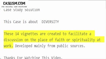 Religion/Spirituality in the Workplace: Vignettes  Case Study Help - Caseism.com