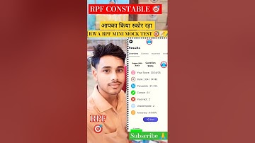RPF CONSTABLE MINI MOCK TEST 📝🎯/Railway #rpf#rpfsi  #rpfconstable #ytshorts #shortvideo #trending