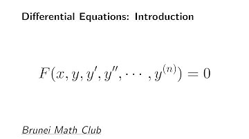 Differential Equations: Introduction