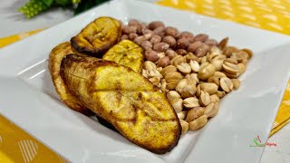 I Make Roasted Peanut With Plantain In 15 Minutes, Its Soo Good, Ghana Street Food Let Me Show You