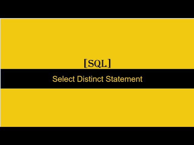 SQL Select Distinct Statement 