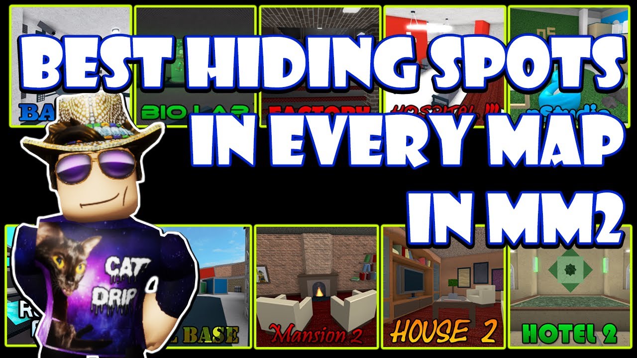 Best Hiding Spots Roblox Mm2 21 Every Map Youtube