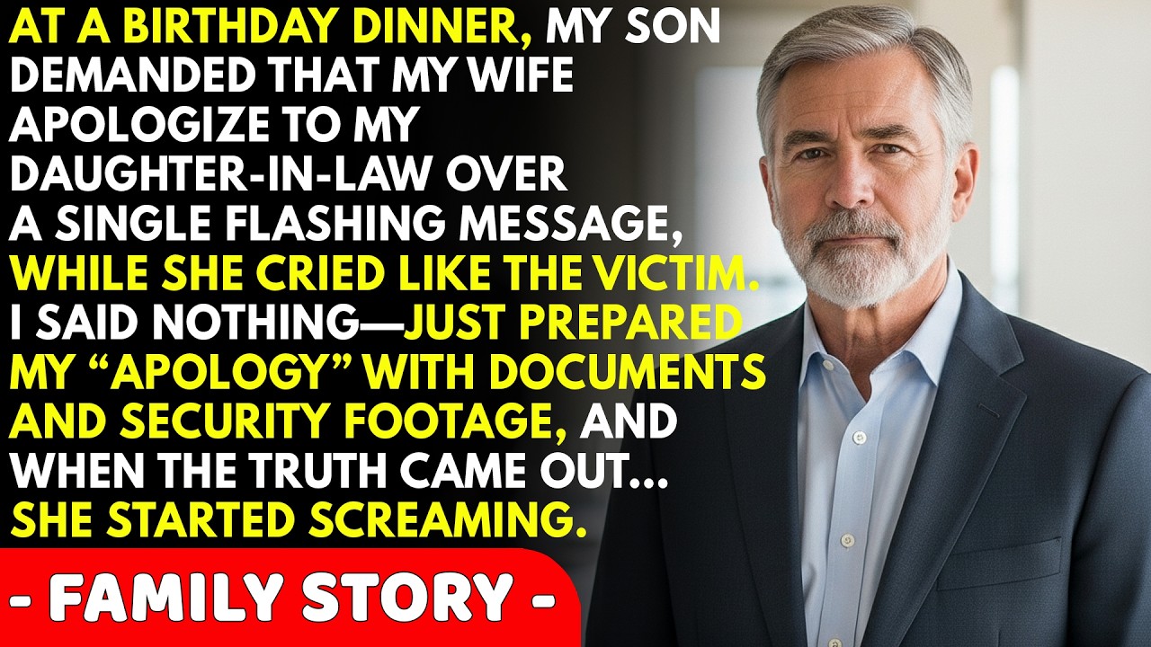 My Son Forced My Wife to Apologize to My Daughter-in-Law at a Birthday Party Over a Message She Saw.