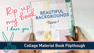 Beautiful Backgrounds Volume 1 Flip Through: Collage Backgrounds & Textures Book for Art Journaling