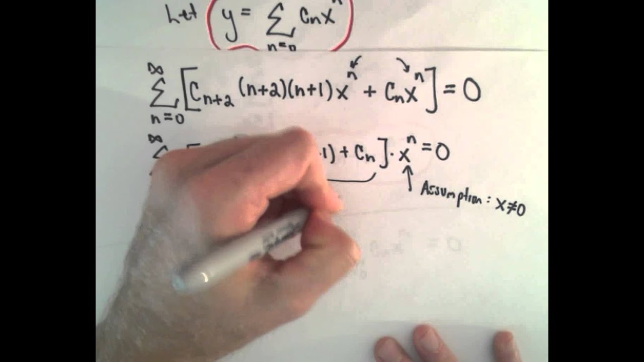 Power Series Solutions Of Differential Equations Ex 2 Youtube