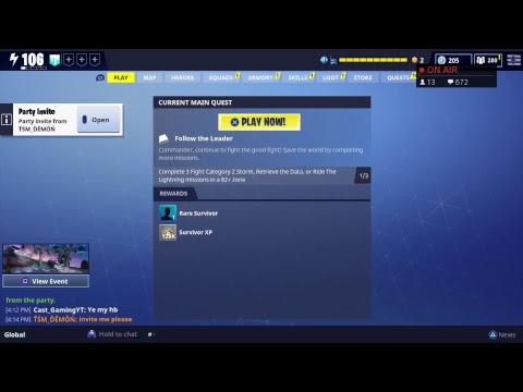 {Fortnite} save the world {grinding missions} road to 500 subs and 130's giveaways lets gooo - YouTube
