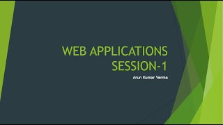 Web Applications Session-1