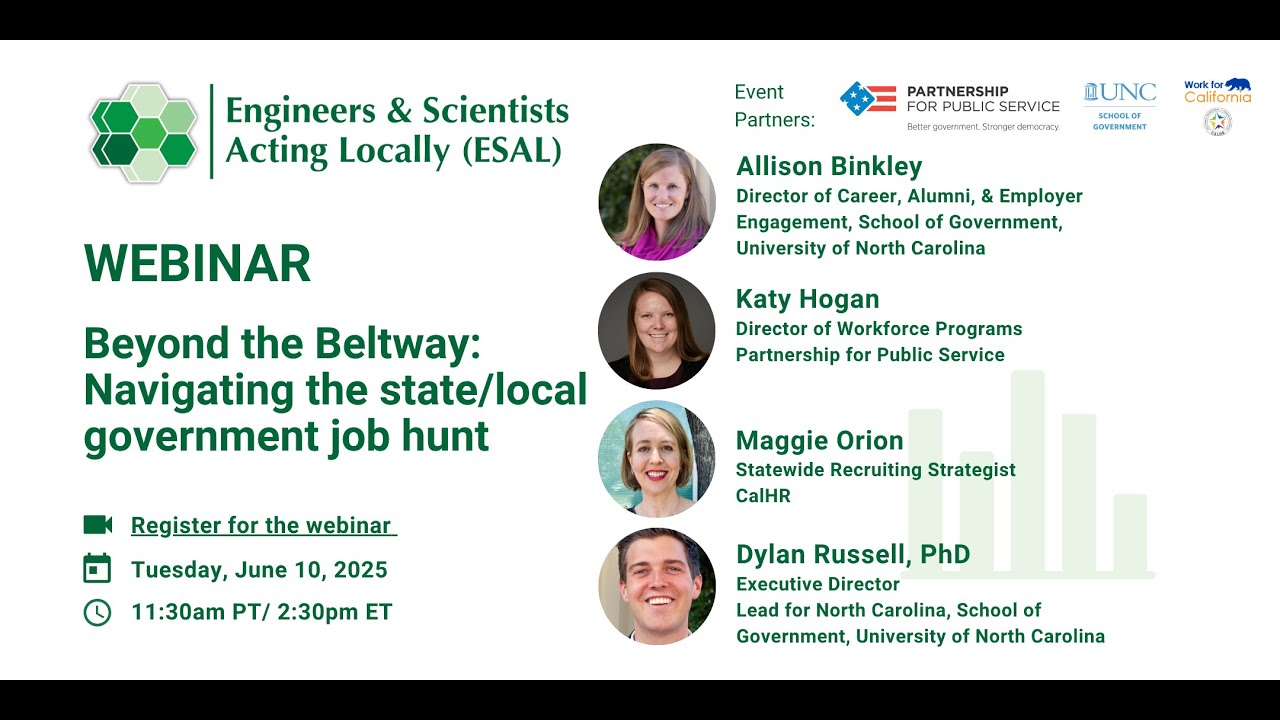 ESAL Event (June 10, 2025) - Beyond the Beltway: Navigating the state/local government job hunt