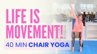 Hidup Adalah Gerakan Yoga Kursi  Latihan Seluruh Tubuh 40 Menit Untuk Lansia Aktif U0026 Pemula