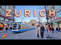Switzerland ZURICH 📍 Experience the Evening Streets in Zürich 4K Free Walking Tour Bahnhofstrasse