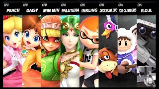 Peach VS Daisy VS Min Min VS Palutena VS Inkling VS Duck Hunt Duo VS Ice Climbers VS R.O.B. Ultimate