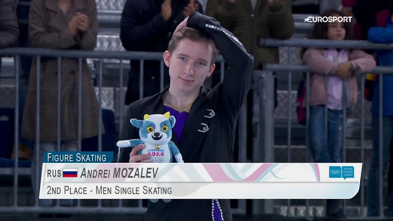 YOG 2020 - Award/medal ceremony men (Yuma Kagiyama, Andrei Mozalev, Daniil Samsonov)