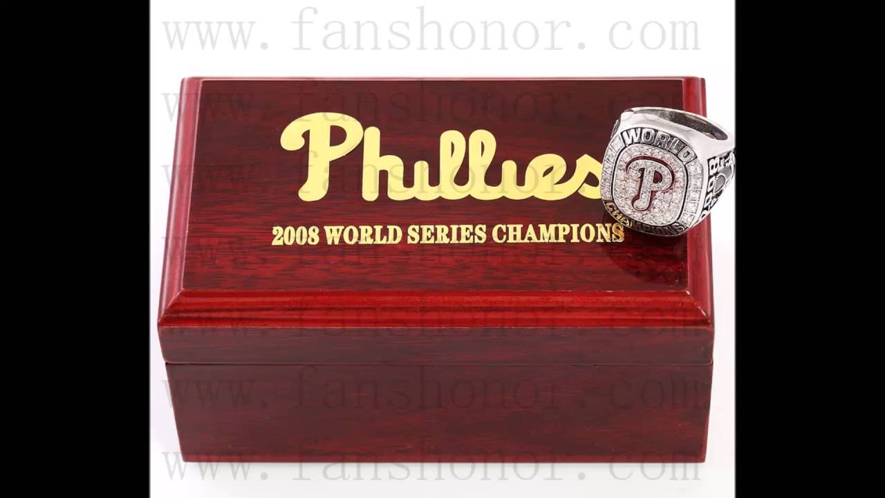 Custom MLB 2008 Philadelphia Phillies World Series Championship Ring - 2008 Phillies World Series Ring Replica